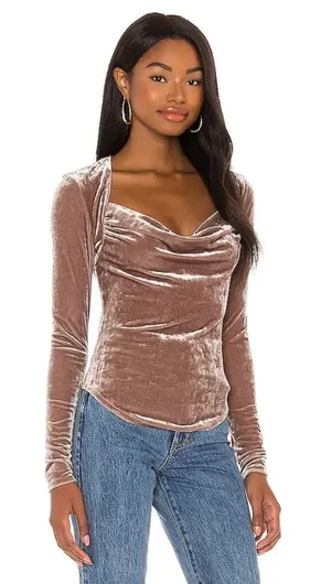Free People | "Perfect Date" Top in Taupe, M thumbnail 1