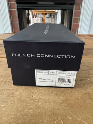 NEW IN BOX French Connection Ecru / Nude Emee Vegan Leather Flats ~ Size 10 thumbnail 2
