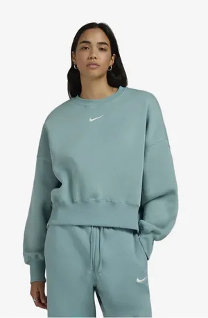 Nike Phoenix Fleece Over-Oversized Crew-Neck Sweatshirt | Teal (Cannon) thumbnail 1