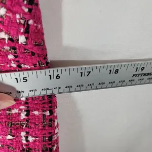 Kate Spade Size 2 NWOT Festive Tweed Mini Shift Dress Magenta Pink Fringe K9841 thumbnail 6
