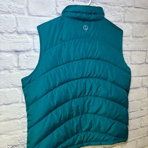 Lands End Turquoise Puffer Vest Down Feather Quilted Zip Up Womens XL 18 Outdoor thumbnail 11