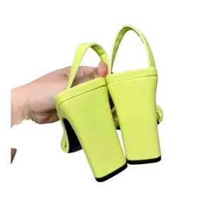 Abound Abryleigh Neon Lime Green Twisted Strap Square Toe Block Heel Sandals 5.5 thumbnail 8