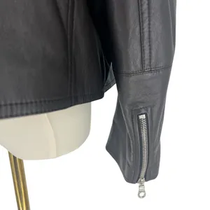 Nanushka Ado Regenerated Leather Biker Jacket‎ Black Espresso XS thumbnail 12