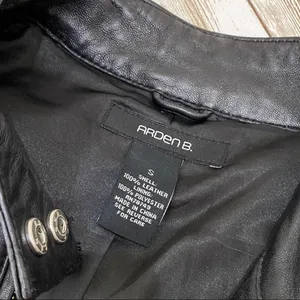 Arden B Black 100% Genuine Leather Moto Jacket S thumbnail 11