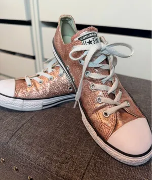 Converse Chuck Taylor All Star Low Top Pink Glitter Sneakers Jr Size 6 Women 8 thumbnail 1
