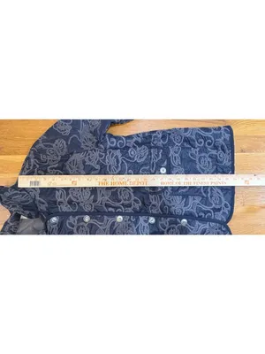 Chenille Embroidered Floral Jacquard Quilted Cottagecore Button Front Jacket Med thumbnail 8