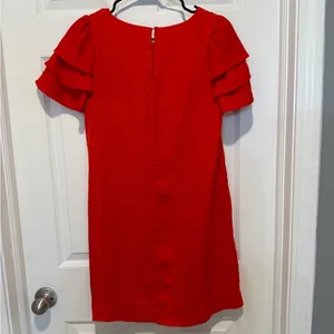 Skies Are Blue Red Ruffle Sleeve Shirt Dress Size XS. thumbnail 3