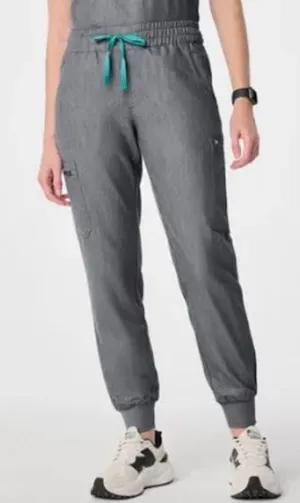 FIGS Technical Collection Gray Jogger Scrubs w/ Teal Drawstring - Size S thumbnail 1