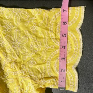 NWT yellow floral embroidered top size XL stretchy bottom hem bohemian‎ hippie thumbnail 7