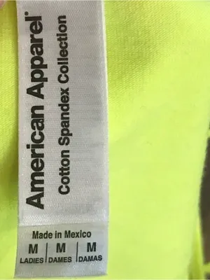 American Apparel Neon Lime Cotton-Spandex Tank thumbnail 3