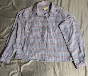 Woolrich Light Blue Multi-Color Plaid Flannel 100% Cotton Size M thumbnail 1