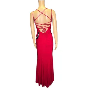 NWD Jump Apparel Red Strappy Back Long Bodycon Formal Gown Size 5/6 thumbnail 3