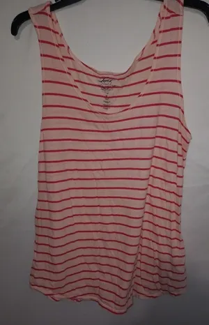Levis M Red White Stripe Tank Top thumbnail 1