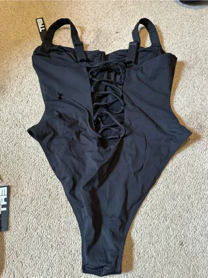 NWT TA3 Lifty Hi Cut one piece swimsuit black large B/C cup thumbnail 3