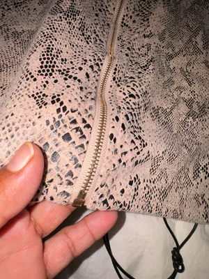 Meshki Snake Print Mini Dress in Beige and Black thumbnail 7