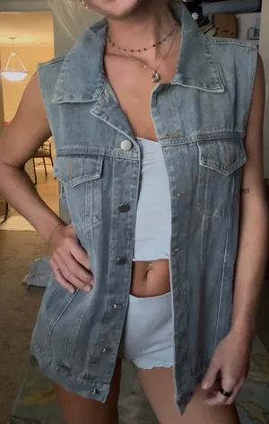 Amazon Denim Vest Blue thumbnail 6