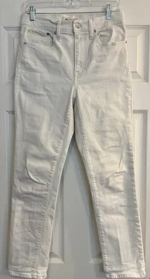 Madewell High-Rise‎ Slim Boy Jean Sz 26 White (Actual 28x28) Festival Western thumbnail 1