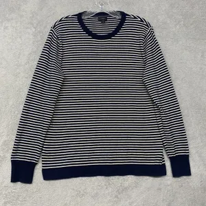 J Crew Sweater Womens Small Blue White Stripe Crew Cotton Pullover Nautical thumbnail 1