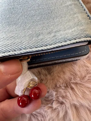 NWT Coach Snap Wallet In Loved Denim With Charm CEC35 denim/Gold/Light Indigo thumbnail 3
