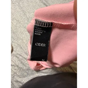 Cider Medium Light Pale Pink Tank Top Tie Strap Lettuce Trim Draped Scoop Neck thumbnail 4