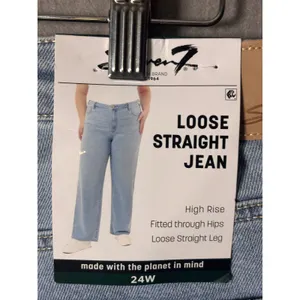 Seven7 Women Loose Straight Jean 24W Light Blue High Rise Classic Minimalist thumbnail 7