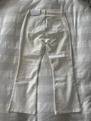 Loft White Jeans Petite High-Waisted Flare Crop Curvy thumbnail 3