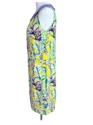 Kate Spade NY Silk Yellow Floral Neal Relaxed Shift Mini Dress Size 2 READ thumbnail 7