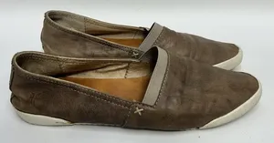 Frye Melanie Women's Slip On Loafers Size 7.5 Brown Leather Casual Ballet Flat thumbnail 1
