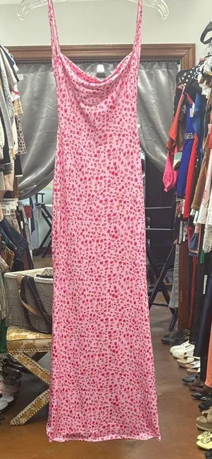 Pink and Red Floral Slip Dress thumbnail 1