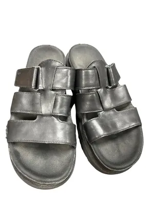 Ugg Golderstar 1154652 wms black leather platform slides sandals sz 9 SKU 10-710 thumbnail 11