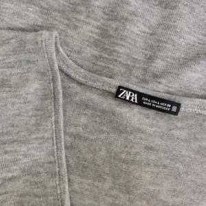 ZARA Heathered Gray Cinched Sweater V Neck Pullover Cinchable Cinched Top Large thumbnail 10