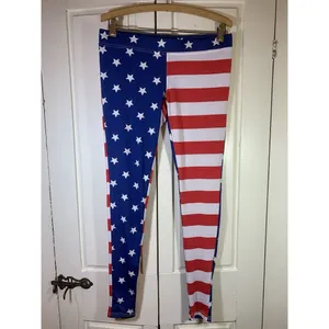Tipsy Elves Leggings Womens Medium USA Flag Print Stretch Ski‎ Run Patriotic 4th thumbnail 3