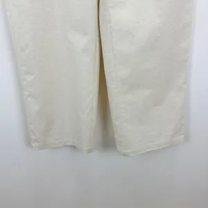 J.Crew Full Length Wide Leg Trouser Cotton Linen Blend Ivory Relaxed US 6 NWT thumbnail 8