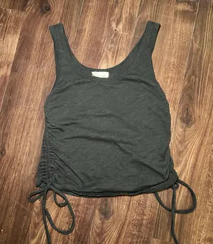 Meraki Black Tank Top with ruched sides size medium thumbnail 2