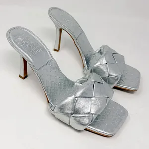 Vince Camuto Brelanie Silver Leather woven Braided Strap Mule Sandal NEW, Size 8 thumbnail 7
