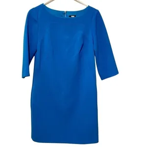 Ann Taylor Royal Blue Lined Sheath Dress with Back Zipper thumbnail 4