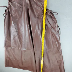 7 For All Mankind Dress Womens S Brown Faux Leather‎ Cutout Midi NEW thumbnail 9
