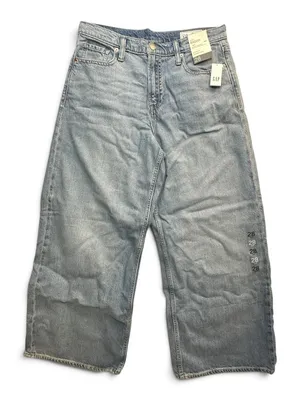 GAP Baggy Mid Rise Jeans Women’s 28/6 Regular Light Wash Wide Leg NWT $79.95 thumbnail 1