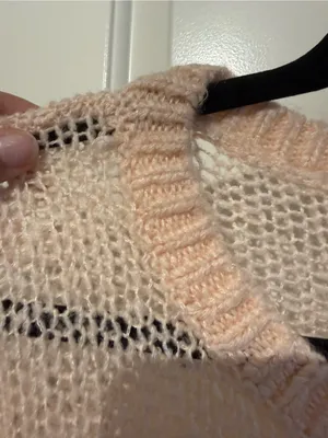 Abercrombie & Fitch Pale Pink Open-Knit Crewneck Sweater thumbnail 4