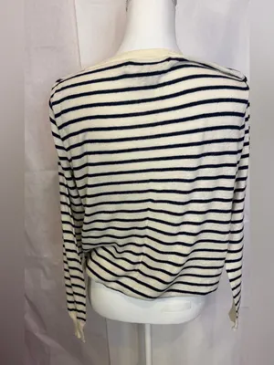 Ralph Lauren Navy and White Striped Long Sleeve Crewneck thumbnail 4