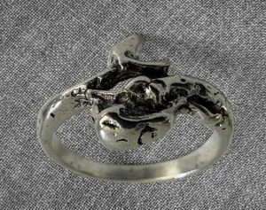 Vintage Silver Tone Mermaid Wrap Ring - Size 7 thumbnail 1