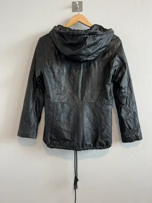 Wilson's Leather Black leather Jacket With Hoodie thumbnail 3