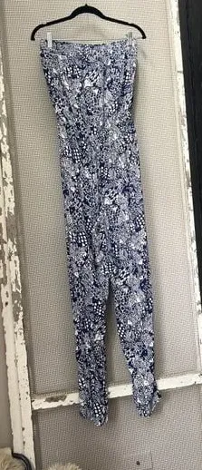 Lilly Pulitzer for Target Upstream Blue White Jumpsuit Size M thumbnail 1