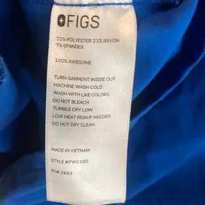 Figs Technical Collection Women’s Size XL Blue Color Scrub Top thumbnail 7