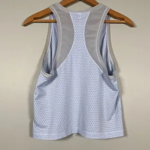 Athleta Chi Dot Mesh Workout Active Crop Tank Blue‎ size XS Sporty Athlesiure thumbnail 3