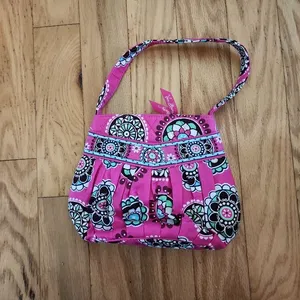 Vera Bradley Shoulder Bag Womens Pink Multi‎ Quilted Floral Pleated Whimsical thumbnail 2