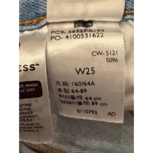 Levis 501 Original High Rise Distressed Denim Shorts‎ Light Wash W25 Booty Party thumbnail 4