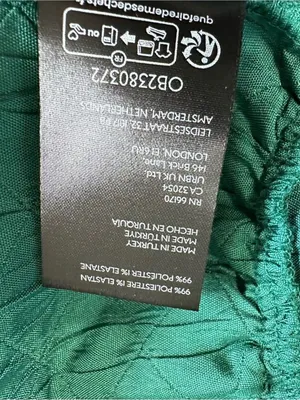 Anthropologie Maeve Green Drop Waist Jacquard Quilted Puff Sleeve Mini Dress Oversize Size M thumbnail 12