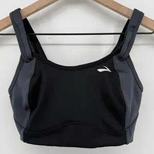 Brooks Moving Comfort Fiona Wireless Sports Bra Black Gray 30D Hook Loop 350064 thumbnail 1