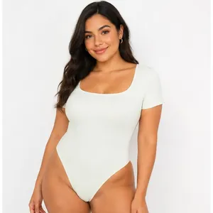 Joyspun Womens Bodysuit 2-Pack Size M Seamless Slimming Short Sleeve Shapewear thumbnail 2